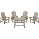 preview thumbnail 140 of 193, Laguna Kids Adirondack 5-Piece Square Table Dining Set Weathered Wood