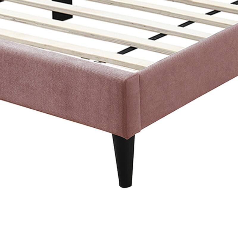 Brushed Linen Fabric Adjustable Headboard Full Bed with Biscuit Tufting Design