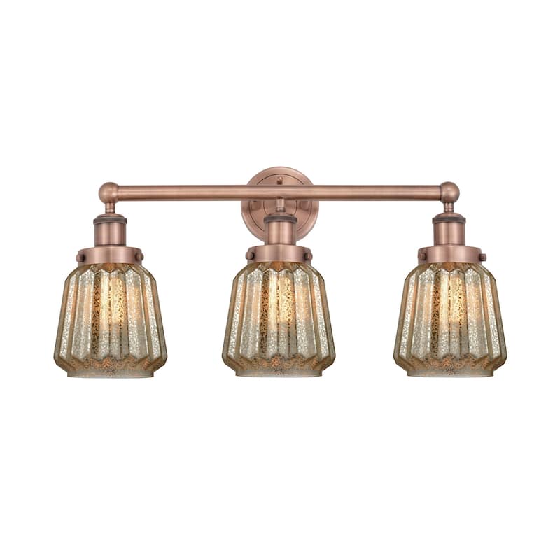 Innovations Lighting 616-3W-10-25 Chatham Vanity Chatham 3 Light 25" - Antique Copper / Mercury