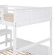 preview thumbnail 9 of 22, Twin Loft Bed, Full Platform Bed with Wheels, Twin Over Full Bunk Bed with Writing Desk, Ladder, Guardrail and 2 Drawers