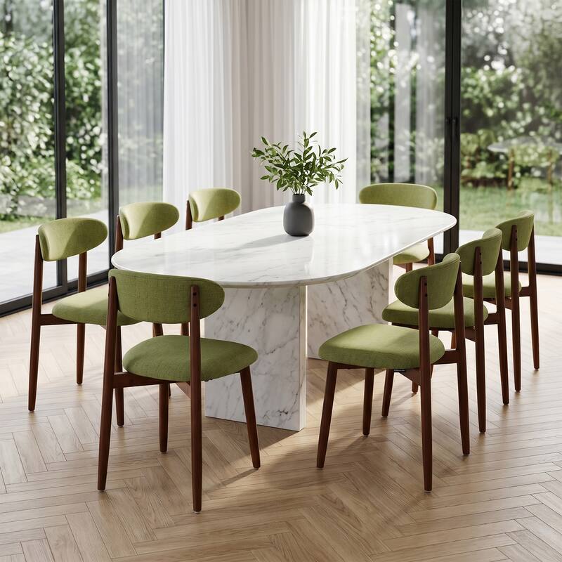 Modern Upholstered Linen Kitchen Dining Chair