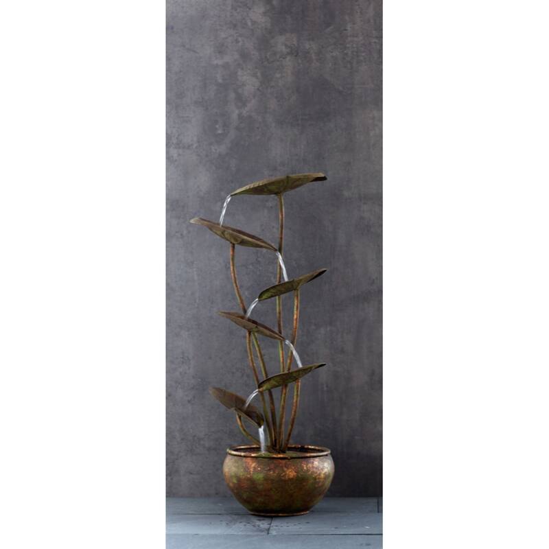 Lotus Leaf Cascading Fountain - 30.5” - Aged Bronze