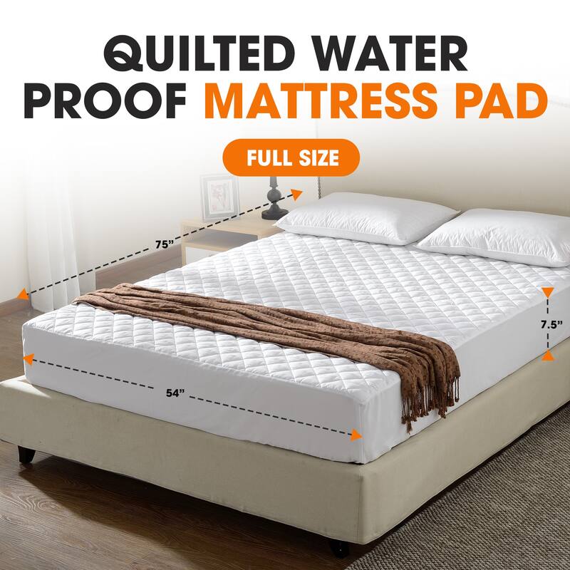 Cheer Collection Waterproof Quilted Mattress Protector - White