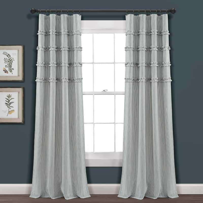 Lush Decor Vintage Stripe Yarn Dyed Cotton Window Curtain Panel Pair