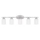 preview thumbnail 1 of 5, Dixon 37-inch 5-light Modern Bath/ Vanity Fixture w/ Soft White Glass