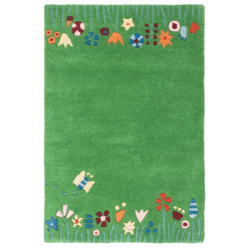 SAFAVIEH Handmade Kids Jasmyn Wool Rug - 2' x 3' - Green/Multi