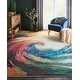 preview thumbnail 1 of 26, Nourison Celestial Abstract Modern Multicolored Colorful Wave Area Rug 7' x 10' - Blue/Multi - Rectangle