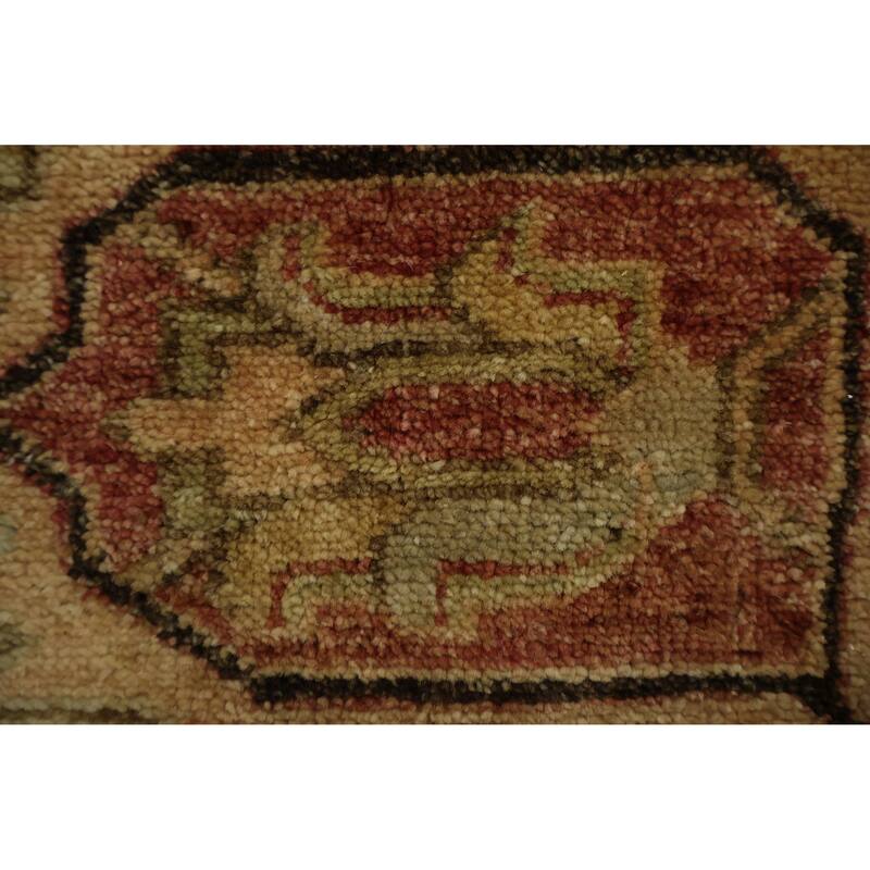 Hand Knotted Oriental 100% Wool Carpet Traditional Floral Oranges & Rust Heriz (serapi) Area Rug - 12' 0'' X 9' 0''