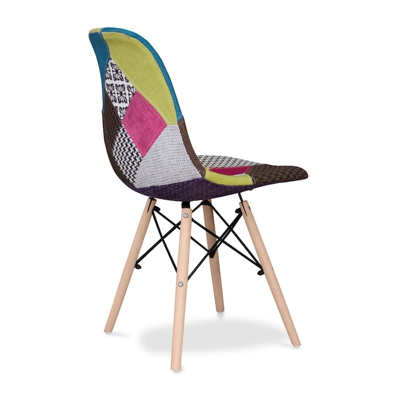 Heavy Duty Plastic and Wood Dining Side Chair with Solid Back Support - 21” x 18.50” x 32.50”
