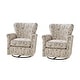 preview thumbnail 2 of 53, HULALA HOME Georg Transitional Floral Fabric Swivel Rocker Chair with Removable Backrest and Rolled Armrest Set of 2