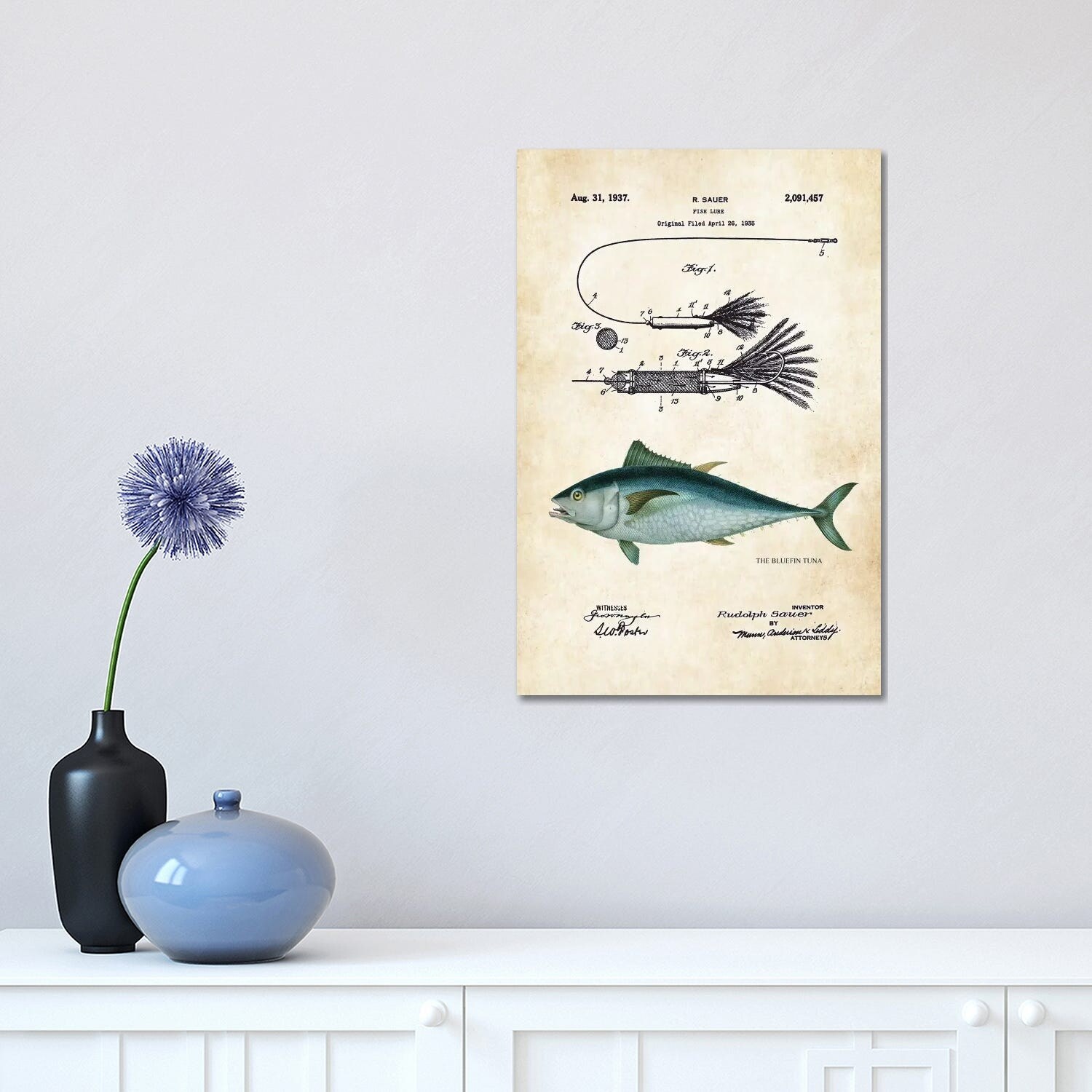 iCanvas Bluefin Tuna Fishing Lure by Patent77 Canvas Print - Bed Bath &  Beyond - 34245268