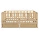 preview thumbnail 70 of 118, Wood Cribs Convertible Toddler Bed with Fence Guardrails and 2 Drawers Split into Independent Floor Bed and Daybed Slat Support