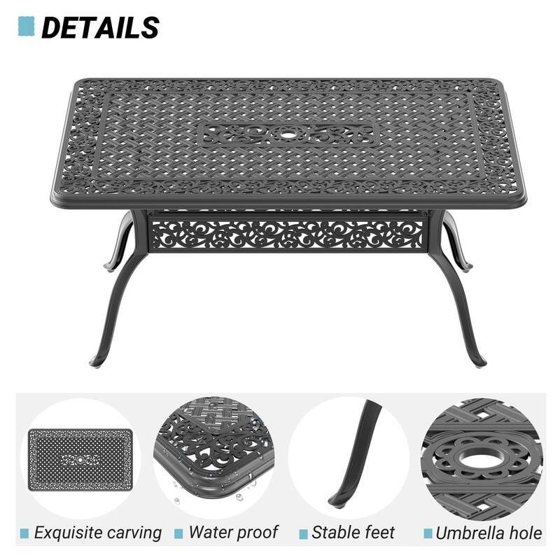 Traditions 5-Piece Patio Outdoor Dining Set with 4 Dining Chairs and Rectangular Dining Table, Rust Free