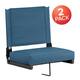 2 Pack 500 lb. Rated Lightweight Stadium Chair-Handle-Padded Seat - Teal