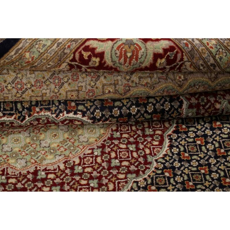 Wool/ Silk Tabriz Mahi Persian Vegetable Dye Area Rug Hand-knotted - 8'1" x 10'5"
