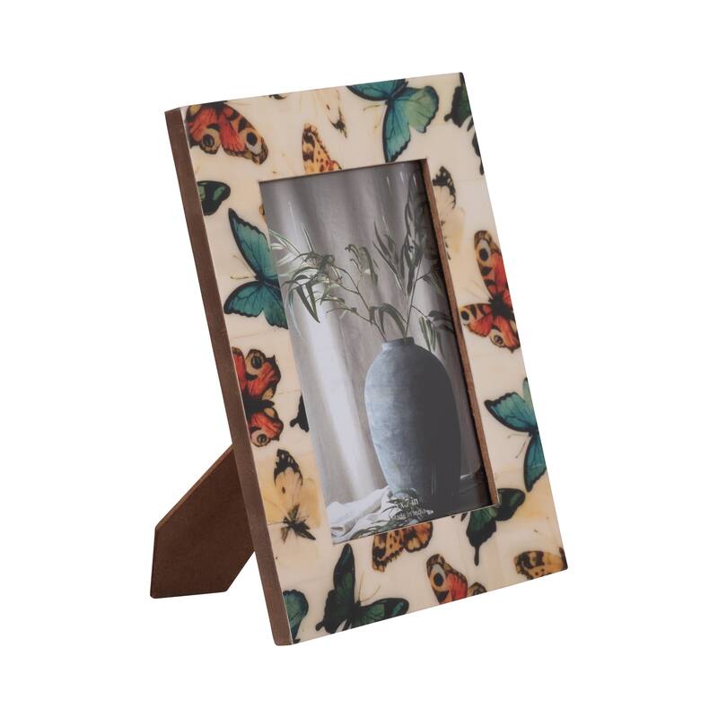 Sagebrook Home Wood and Resin Picture Frame - Decorative Polyresin MDF Design