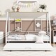 preview thumbnail 3 of 12, Twin Metal House Bed with Trundle, Sturdy Bedframe w/Built-in Shelf and Grid for Kids Bedroom, Dorm, No Box Spring Needed, White