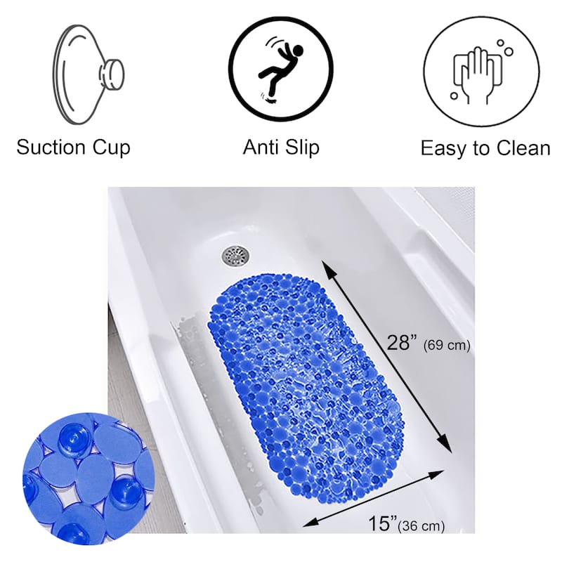Bubbles Non-Slip Oval Bathtub Mat 28 L x 15 W