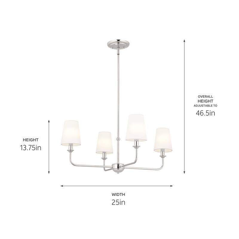 Kichler Lighting Pallas 4-Light Polished Nickel Chandelier - 25 in