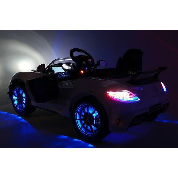 Moderno Kids Mercedes Sls Amg Final Edition 12v Kids Ride On Car With Parental Remote White Overstock 18706035