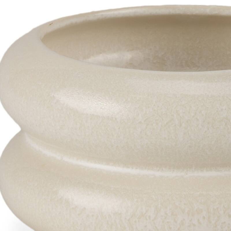 4" Cream Cylinder Ceramic Table Vase - 7.09