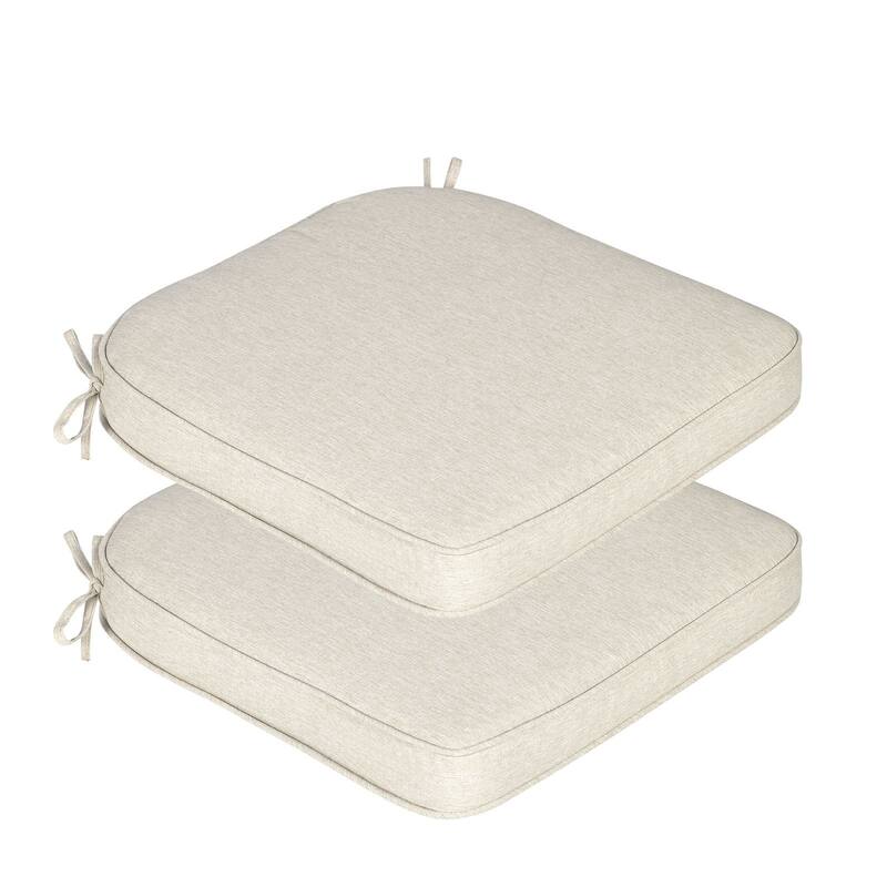 Aoodor Outdoor Dining Chair Cushions Set of 2, Waterproof Patio Furniture Seat Cushions, 18 x 19 inch - 18"x19" - Khaki