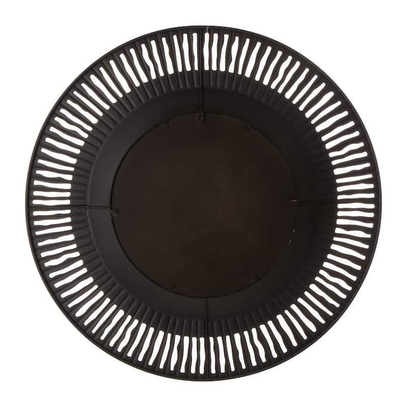35"D Modern Industrial Metal Round Wall Mirror Decor By Glitzhome