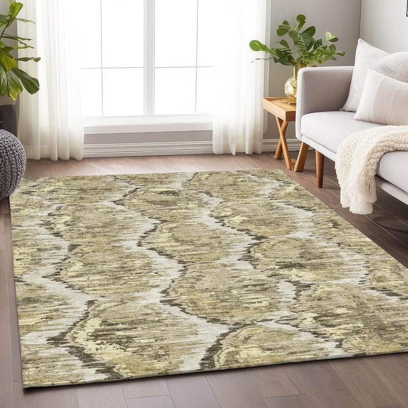 Premium Washable Super Soft Modern Abstract Mayfield Rug - Taupe - 5' x 7' 6" - Rectangle