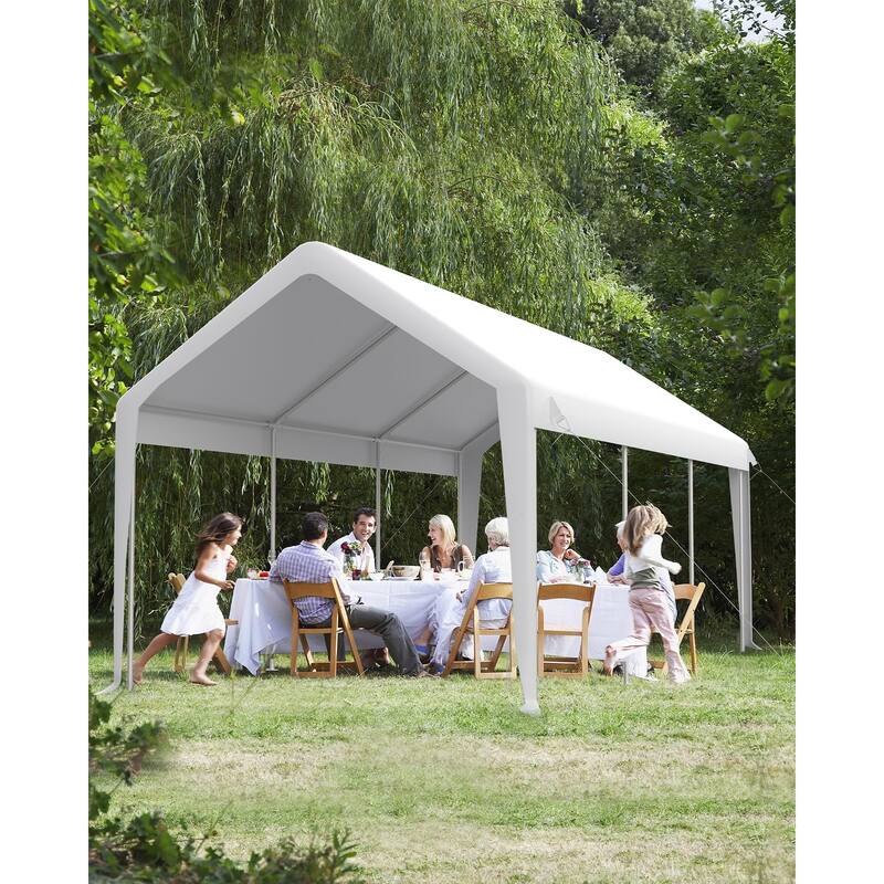 13'x20' Heavy Duty Carport Canopy with Front & Rear Doors
