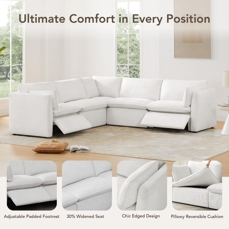 Cypress Power Reclining Sectional Sofa Couch