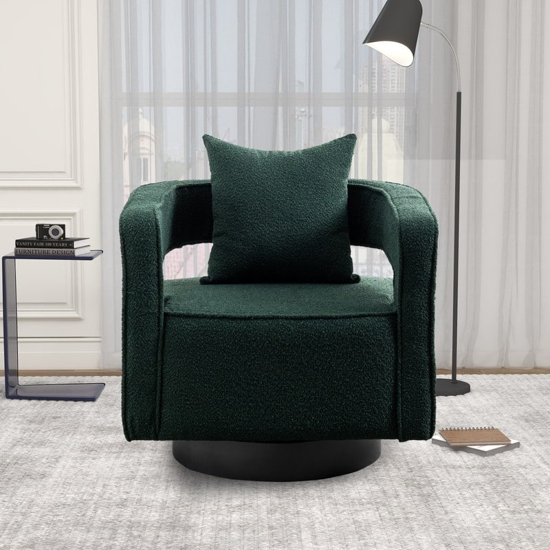 Green Swivel Accent Open Back Chair, Comfy Sofa Chair Bed Bath