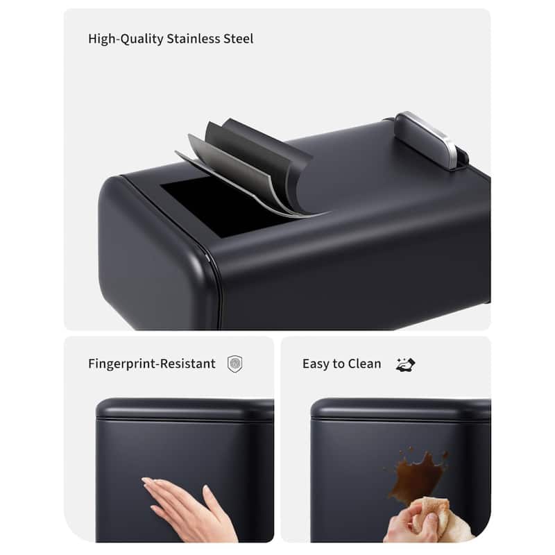 1.3 Gal Fingerprint-Proof Step Rubbish Bin, Trash Can for Bathroom, Kitchen
