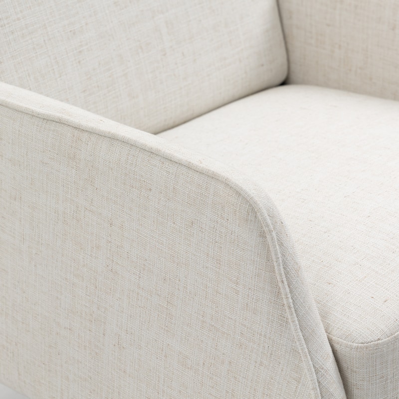 Modern High Back Cotton Linen Accent Chair