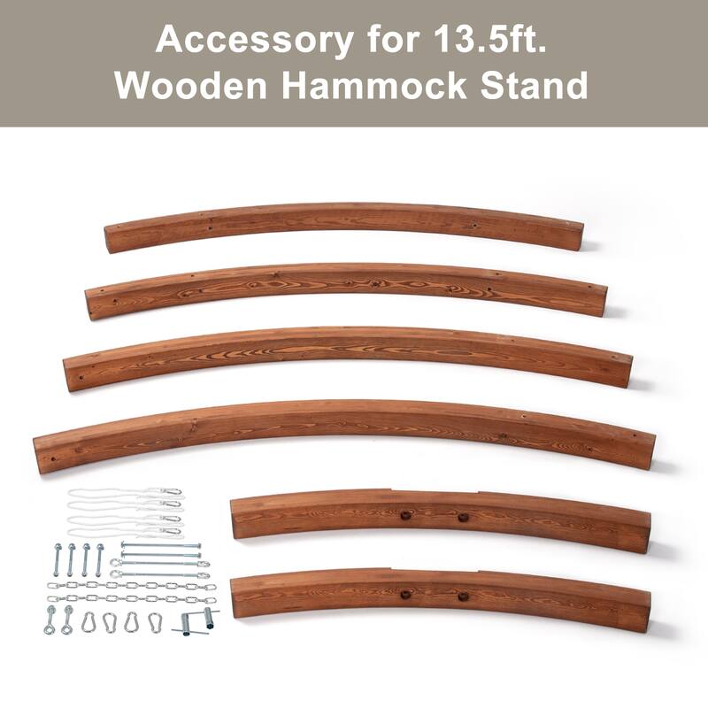 Rope Hammock with 13.5ft Wooden Stand and Removable Pad