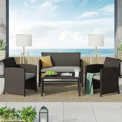Corvus Alsace 4-piece Outdoor Rattan Wicker Sofa Set