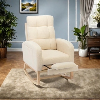 Teddy Fabric Rocking Chair with Adjustable Footrest - Bed Bath & Beyond ...