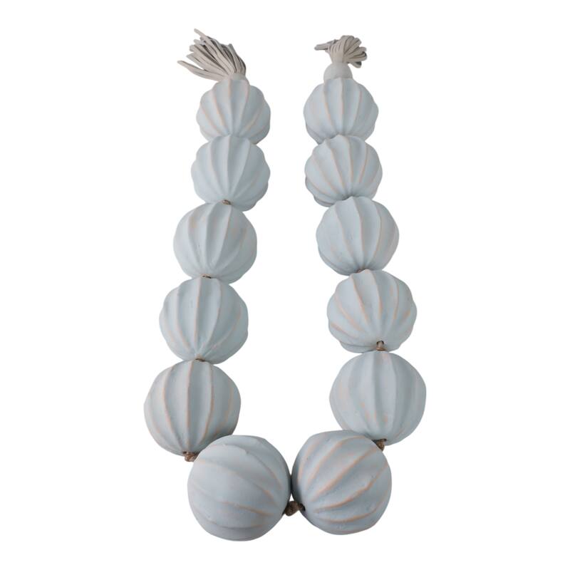 Bead Strand with Leather Tassel Accents - 53" x 3" x 3"