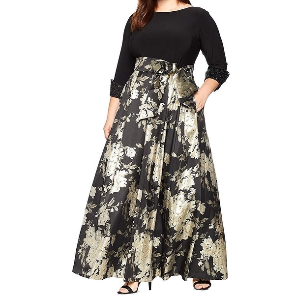eliza j black and gold dress