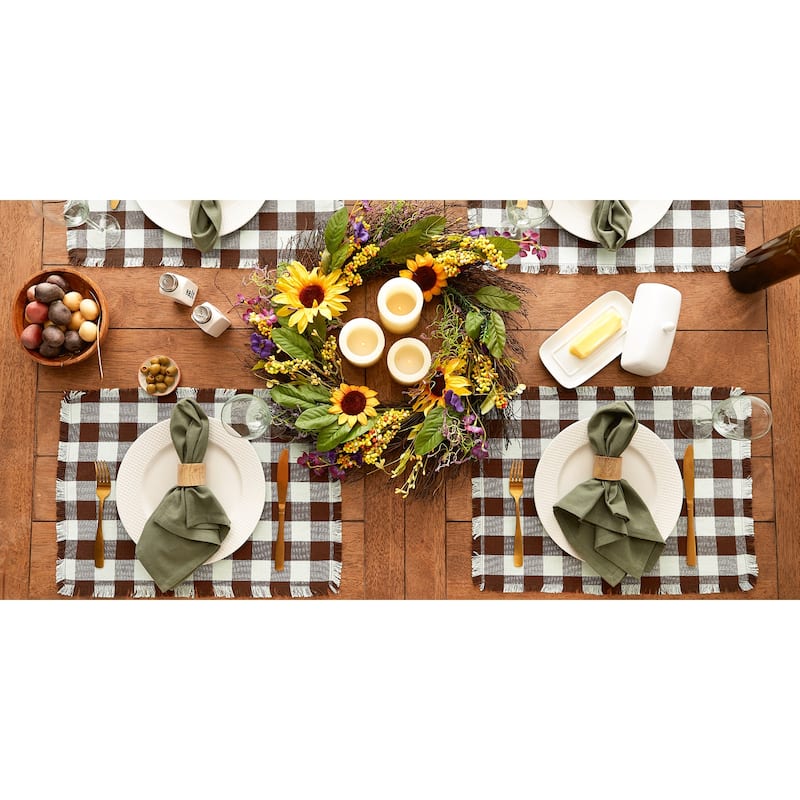 Heavyweight Check Fringed Placemat