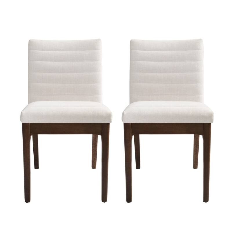 2-Piece Kitchen Upholstered Dining Chair Set with Solid Wood Legs