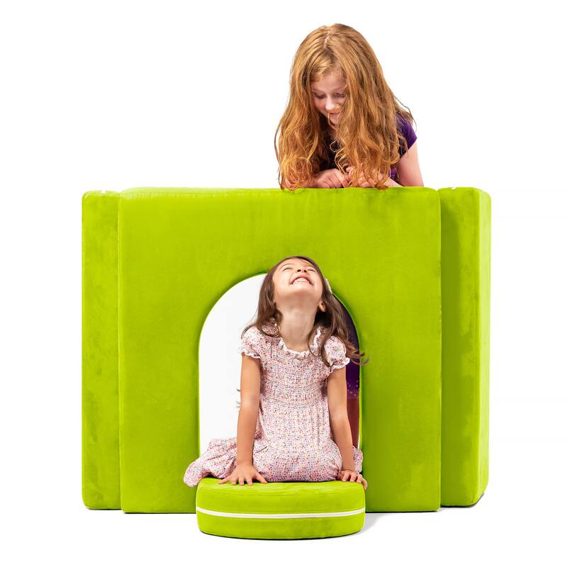 Zipline Playscape Castle Gate - Playtime Furniture for Kids - Lime
