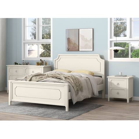 Bedroom Sets with Nightstand and Dresser,Solid Wood Platform Bed