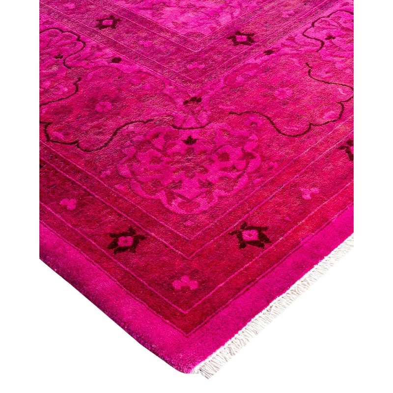 Contemporary Overdyed Wool Hand Knotted Area Rug - 9' 2" x 12' 1"