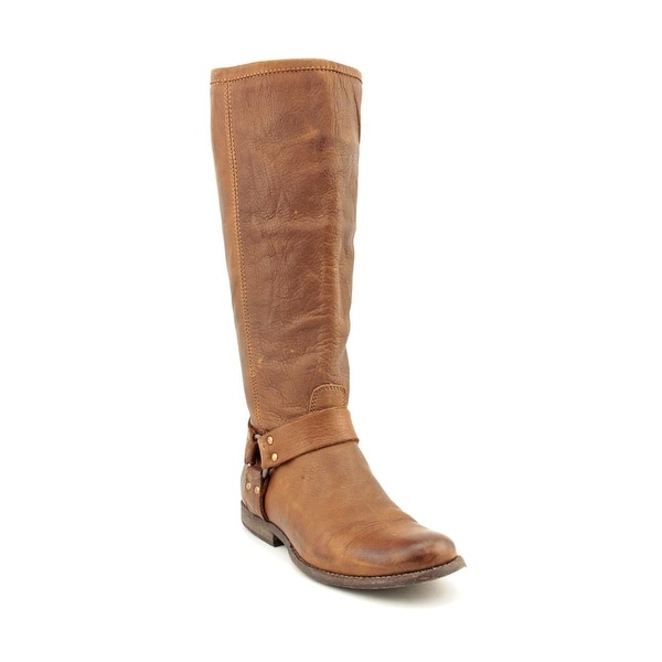 Frye Phillip Harness Tall Round Toe Leather Knee High Boot