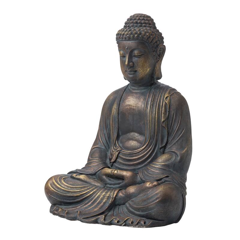 Glitzhome Zen-Style MgO Meditating Garden Buddha Statues Monk Sculpture Indoor Outdoor