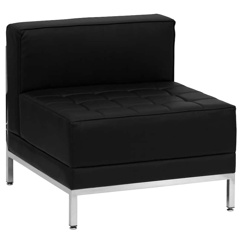 10 Piece LeatherSoft Modular Sectional & Sofa Set - Stainless Steel Legs