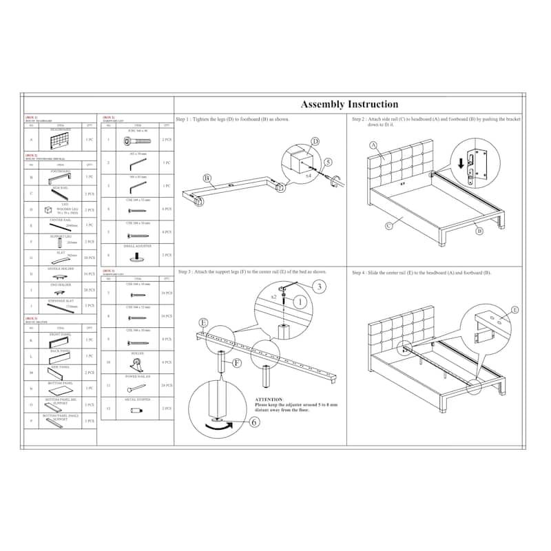 Queen Size Faux Leather Upholstered Storage Bed with Tufted Headboard in Black