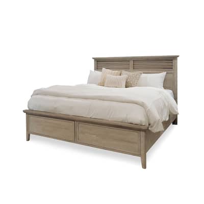 Cape May Bed Solid Wood Coastal Charm Glazed Driftwood Finish