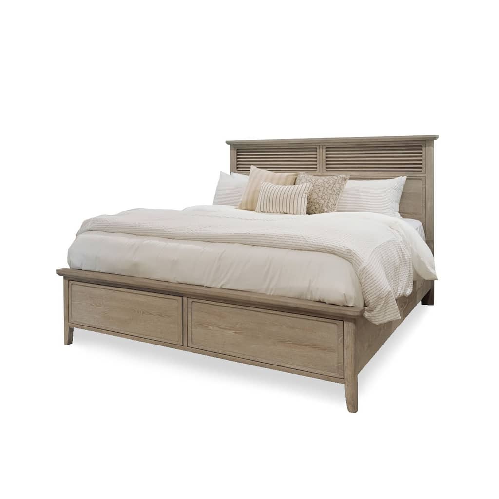 Cape May Bed Solid Wood Coastal Charm Glazed Driftwood Finish
