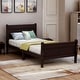 preview thumbnail 21 of 28, Twin Size Solid Wood Platform Bed Sleigh Bed with Headboard & Footboard Espresso